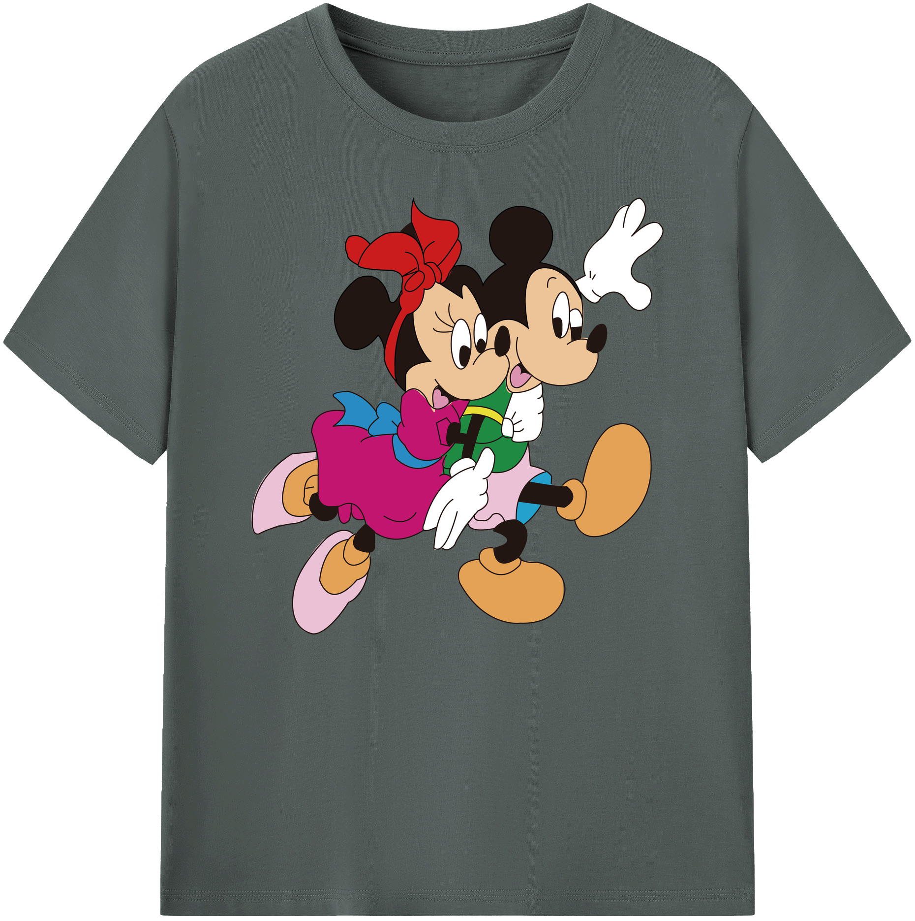 ミッキーマウス Mickey Mouse 綿100％ メンズ半袖Tシャツ｜肌触りやわらか＆通気性